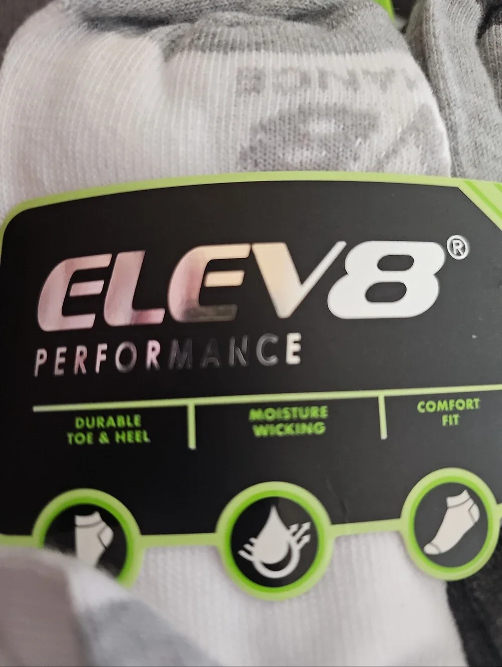 Elev8 Boys 20-Pack Quarter Socks - White & Gray